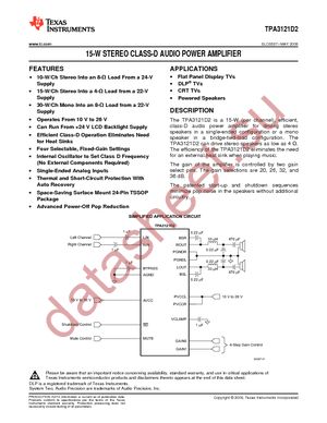 TPA3121D2PWPRG4 datasheet  